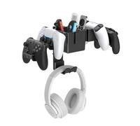 KDD Controller Holder Wall Mount, Universal Gaming Organizer Stand with Storage Box, Headphone Hook for Xbox Series X/VS, Playstation, PS4, PS5, Switch, Steam, Gaming Accessories for Desk