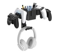 KDD Controller Wall Mount & Headset Holder, Universal Gaming Organizer Stand with Storage Box, Headphone Hook for Xbox Series X/S, PS4, PS5, Switch, Steam, Gaming Accessories for Desk