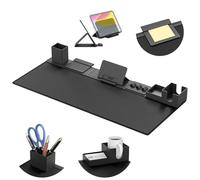 KDD Desk Pad Mat Set, 6 in 1 Mouse Mat with Magnetic Desktop Storage Accessories DIY Feature for Phone,Tablet Stand/Cup Holder/Pen Card Holder/Cable Management for Home Office Accessories(80X35.5cm)