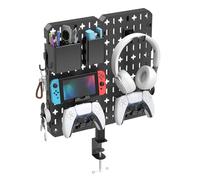 KDD Desk Pegboard Combination Kit - 7 in 1 Gaming Desk Pegboard with Phone Stand/Pen Holder/Storage Box/Headset & Controller Holder/Hooks for Office & Home Desktop Pegboard Organizer