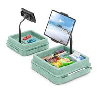 KDD Tablet Pillow Holder - 360°Adjustable iPad Pillow Stand for Lap, Bed and Desk - Gooseneck Tablet Soft Pad Dock with Storage Tray and Pocket Compatible with iPad Pro 12.9, Air Mini, Phone,(Green)