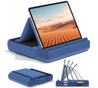 KDD Tablet Pillow Stand, Multi-Angle Viewing Ipad Holder for Lap, Bed and Desk, Foldable Soft Pad Dock with Stylus Mount Compatible with Ipad Pro 12.9, 10.5, 11, Air, Mini, Phones, Books, E-Reader