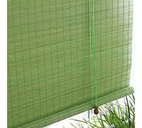 KDDFN Natural Green Bamboo Roller Blind,Modern Elegant Style,Privacy Bamboo Curtain,Breathable,for Dining Room/Office/Balcony/Living Room/Tea Room (W80xH120cm/32x47in)