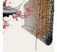 KDDFN Retro Bamboo Roll up Window Blind,Carbonization Bamboo Roller Blinds,Natural Reed Curtain,Roller Blinds Breathable,Roman Window Curtain,for Indoor/Outdoor,Customizable (120 * 250cm/47 * 99in)