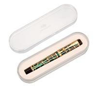 KDEGK 100 Centennial Resin Hollow Series Fountain Pen Golden Clip Business Office Gift Pen Stationery School Supplies(Dark Grey,M)