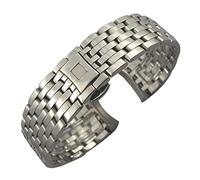 KDEGK 16mm 19mm 20mm 316L Curved End Stainless Steel Watchband，For Omega DE VILLE PRESTIGE Or dition Watch Strap Folding Clasp(Silver,20mm)