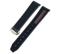 KDEGK 18mm 19mm 20mm 21mm 22mm Silicone Watchbands For Omega Sxwatch Speedmaster 007 Seamaster 300 AT150 Women Men Silicone Watch Strap(Red pointed,20mm)
