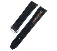 KDEGK 18mm 19mm 20mm 21mm 22mm Silicone Watchbands For Omega Sxwatch Speedmaster 007 Seamaster 300 AT150 Women Men Silicone Watch Strap(Orange round,19mm)