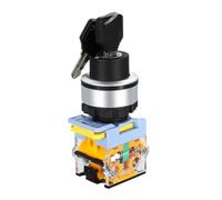 KDEGK 1pcs Self-Locking Selector Knob Switch Push Button 30MM Key Power Switch 2 3 Way Momentary Fixed on Off Switch START STOP SWITCH 12V24V220V(3 Position (B Type),2NC)