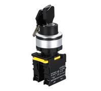 KDEGK 1pcs Self-Locking Selector Knob Switch Push Button 30MM Key Power Switch 2 3 Way Momentary Fixed on Off Switch START STOP SWITCH 12V24V220V(2 Position (A Type),2NC)