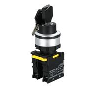 KDEGK 1pcs Self-Locking Selector Knob Switch Push Button 30MM Key Power Switch 2 3 Way Momentary Fixed on Off Switch START STOP SWITCH 12V24V220V(3 Position (A Type),2NC)