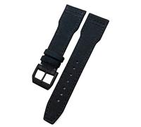 KDEGK 20mm 21mm 22mm Woven Nylon Watch Strap Fold Buckle Watchbands Fit For IWC Pilot Mark Portugieser Portofino Bracelet(Black black black,22mm)