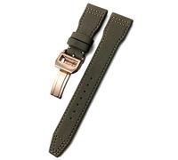 KDEGK 20mm 21mm 22mm Woven Nylon Watch Strap Fold Buckle Watchbands Fit For IWC Pilot Mark Portugieser Portofino Bracelet(Brown rose,21mm)