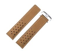 KDEGK 20mm 22mm 24mm Genuine Frosted Leather Watchband For TAG Strap For HEUER CARRERA AQUARACER Monaco F1 Watch Band Bracelet Buckle(Brown Silver Buckle,20mm)