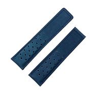 KDEGK 20mm 22mm 24mm Genuine Frosted Leather Watchband For TAG Strap For HEUER CARRERA AQUARACER Monaco F1 Watch Band Bracelet Buckle(Blue No Buckle,22mm)