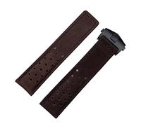 KDEGK 20mm 22mm 24mm Genuine Frosted Leather Watchband For TAG Strap For HEUER CARRERA AQUARACER Monaco F1 Watch Band Bracelet Buckle(Dk Brown Blk Buckle,22mm)