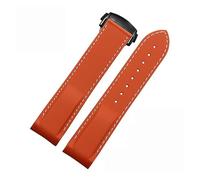 KDEGK 20mm 22mm Rubber Silicone Watch Bands For Omega Seamaster 300 speedmaster Strap Watchband Men's watch Accessories(Orange white black,20mm)