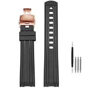 KDEGK 20mm 22mm Rubber Watchband For Omega SEAMASTER 003 007 PLANET OCEAN AT150 Pin Buckle Silicone Strap Watch Band Bracelet(Silver Yellow,20mm)