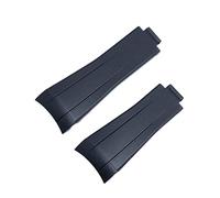 KDEGK 20mm Rubber Watch Band Black Adjustable Fold Buckle Watch Band For Rolex Strap For Submariner GMT OYSTERFLEX Daytona Bracelet(Black,Blk Buckle)