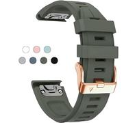 KDEGK 20mm Watch Band Replacement for Garmin fenix 5S/5S Plus/6S/7S/Instinct 2S/D2, Quick Fit Soft Silicone Strap with Rose Gold Buckle Breathable Waterproof Wristband Accessory(Army Green 5.3"-8.2")