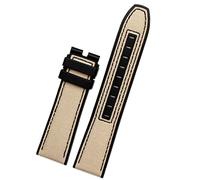 KDEGK 22mm Canvas Rubber Watch Strap Men Wrist Band Bracelet For MIDO M038/M038431A Series Soft Watchbands(Khaki No clasp)