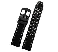 KDEGK 22mm Canvas Rubber Watch Strap Men Wrist Band Bracelet For MIDO M038/M038431A Series Soft Watchbands(Black black)
