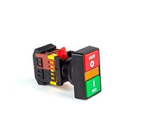 KDEGK 22mm Double position button Start-stop Double button illuminated push button switch with lamp 24/220/380V control button 2PCS(PPBB-30N,24V)
