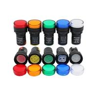 KDEGK 22mm Indicator Light 12V 24V 220V 380V LED Power Indicator Pilot Signal Light AD16-22DS Panel Mount Lamp Multicolor 20mA 4.7(220V White)