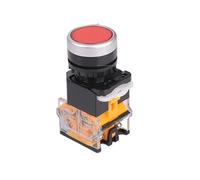 KDEGK 22mm LA38 Round power button switch, 1NO/1NC instantaneous button switch with light, 220V LED indicator(Red,Self Lock)