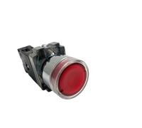 KDEGK 22mm XB2 Series Momentary Self-Rest Type Flat Round Push Button Switch XB2-BW3361C With LED Light NO NC 24V/AC220V/AC380V(Red(NC),380V)