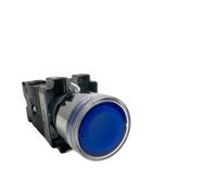 KDEGK 22mm XB2 Series Momentary Self-Rest Type Flat Round Push Button Switch XB2-BW3361C With LED Light NO NC 24V/AC220V/AC380V(Blue(NO),220V)