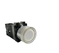 KDEGK 22mm XB2 Series Momentary Self-Rest Type Flat Round Push Button Switch XB2-BW3361C With LED Light NO NC 24V/AC220V/AC380V(Whhite(NO),24V)