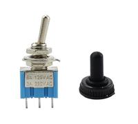 KDEGK 5pcs 10pcs MTS-102 MTS-103 Toggle Switch 6A 125VAC on on SPDT 6mm Mini switch DPDT on off on Waterproof Cap(MST-102 With Cap,5pcs)
