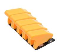 KDEGK 5pcs Safety Dustproof 12mm Toggle Switch Flip Up Cap Dust Cover Guard for Auto Car Boat Truck Aircraft Light Red Black Green(Yellow Cover)