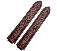 KDEGK American Crocodile Leather Watch Strap Suitable For Cartier Blue Balloon Convex Leather Strap 18 20mm Men And Women Black(Brown No buckle,20-12mm)