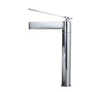 KDEGK Brushed Gold High-Rise Waterfall Basin Faucet, Single-Handle Deck-Mounted Mixer Tap for Modern Vessel Sinks(Chrome Tall)