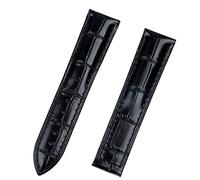 KDEGK Calfskin Genuine Bamboo Grain Leather Watch Band For Omega Strap Watch 300 DeVille Watchband Bracelet Logo(Black strap,20mm-Rose Buckle)