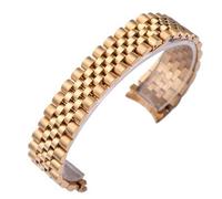 KDEGK Classical 13 17 20mm Solid Stainless Steel Watch Band，For Role X Oyster Perpetual DateJust Silver Gold Men Wrist Bracelet(C,13mm)