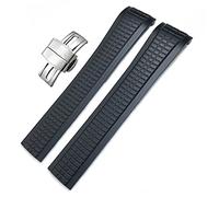 KDEGK Colorful Fluorous Rubber WatchBands For Patek Philippe 5164A 5167A AQUANAUT Series Butterfly Buckle 21mm Silicone Watch Strap(Black,NO Buckle)