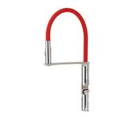 KDEGK Copper Kitchen Faucet - Rotating Pull-Out Hot & Cold Sink Tap, Splash-Proof Red Finish(Style1)