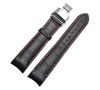 KDEGK Curved End Watchband For Citizen BL9002-37 05A BT0001-12E 01A Watchstrap Genuine Leather With Butterfly Buckle 20 21 22mm Fashion Strap(BLACK WHITE,22mm)