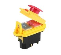 KDEGK Electromagnetic Switch 4/5 Pin 110V ON-OFF Momentary Reset Push Button With Cover IP55 Waterproof YCZ3-C Replace KJD17(YCZ3-C,5 Pins 110V)