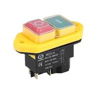 KDEGK Electromagnetic Switch 4/5 Pin 110V ON-OFF Momentary Reset Push Button With Cover IP55 Waterproof YCZ3-C Replace KJD17(YCZ3-A,5 Pins 110V)