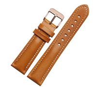KDEGK For Classic General purpose plain weave watch Band Fashion brand strap 18mm 20mm 21mm 22mm genuine leahther wristband(Yellow-rosegold,21mm)