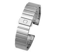 KDEGK For Omega Double Eagle constellation steel Watch band Stainless steel Men and Women Watch chain 17 23 25mm Watch strap(Silver,25mm)