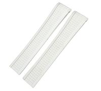 KDEGK For Patek 5164A 5167A AQUANAUT Philippe Series Butterfly Buckle 21mm Watch Strap Colorful Fluorous Rubber WatchBands(White,Rose Buckle)