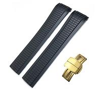 KDEGK For Patek 5164A 5167A AQUANAUT Philippe Series Butterfly Buckle 21mm Watch Strap Colorful Fluorous Rubber WatchBands(Black,Gold Buckle)