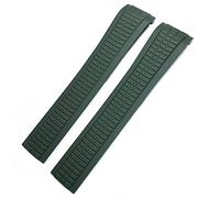 KDEGK For Patek Philippe 5164A 5167A AQUANAUT Philippe Series Butterfly Buckle 21mm Watch Strap Colorful Fluorous Rubber WatchBands(Green,Silver Buckle)