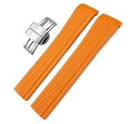 KDEGK For Patek Philippe 5164A 5167A AQUANAUT Philippe Series Butterfly Buckle Watch Strap Colorful Fluorous Rubber 21mm WatchBands(Orange,Rose Buckle)