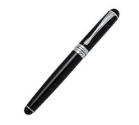 KDEGK Fountain Pen Full Metal Clip Luxury Pens Student Gift Stationery Office School Supplies Pens for Writing(Black Glossy Paint)